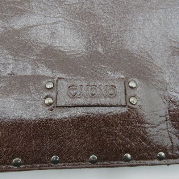 Xoxo‎ Brown Imitation Leather Shoulder Bag Studded Accents Dual Straps - Picture 3 of 10